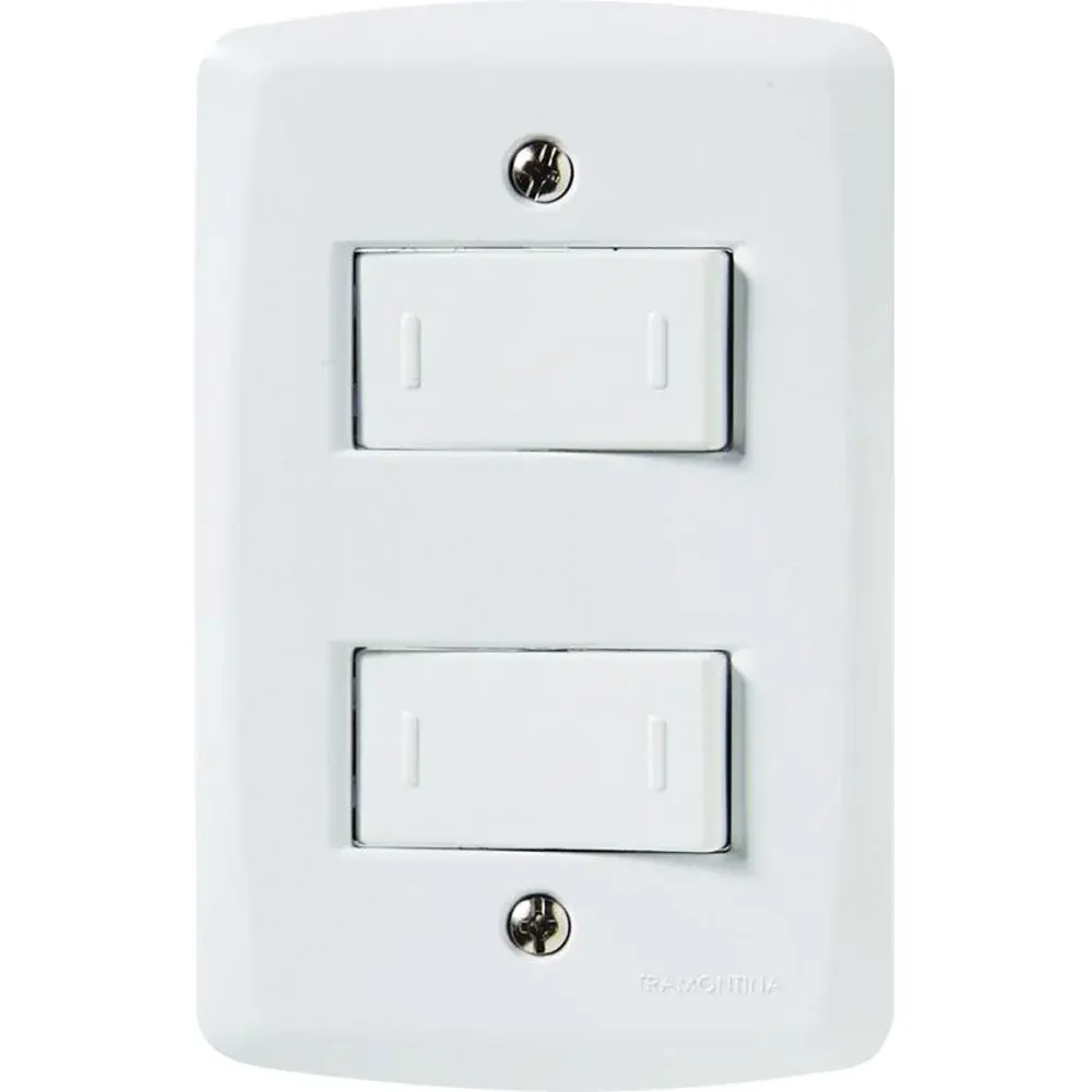 Interruptor duplo paralelo LUX2 4X2 10A 250V Tramontina — fotografia de referência
