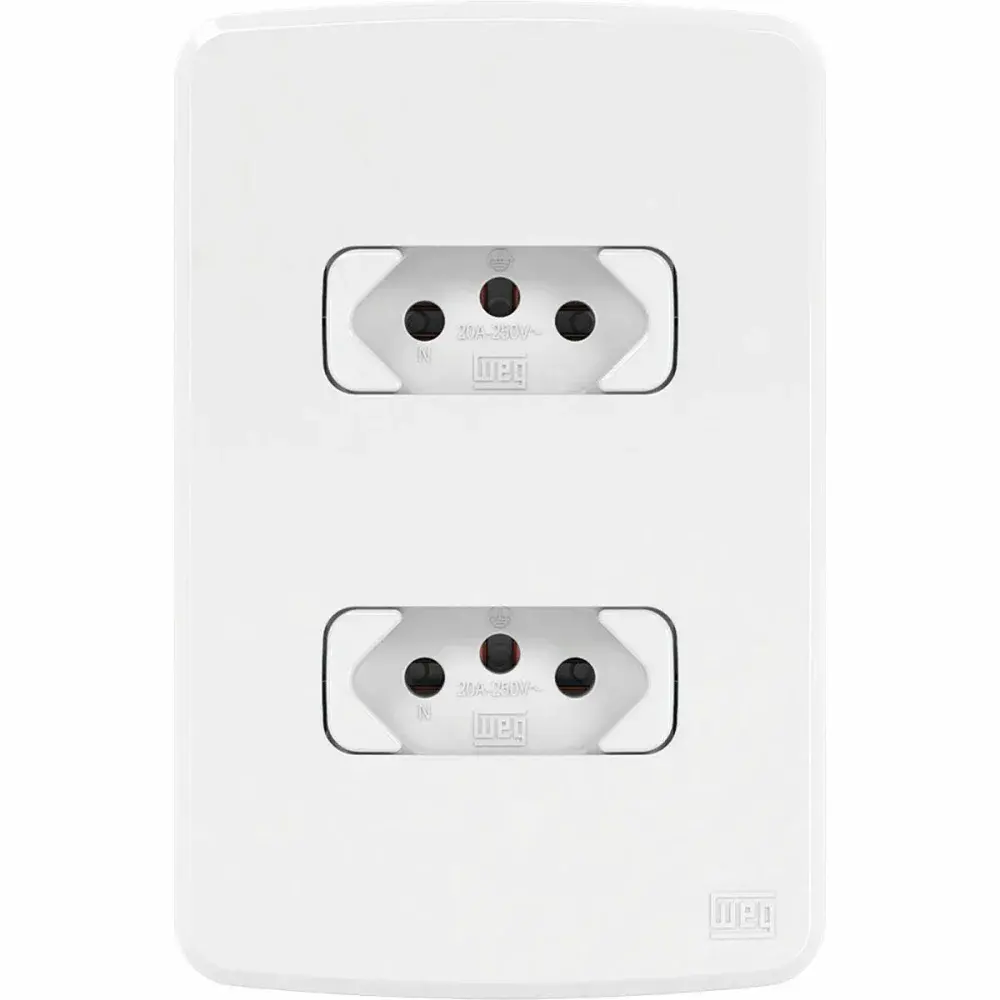 Tomada dupla 2P+T linha composé 20A 4X2 branco da WEG