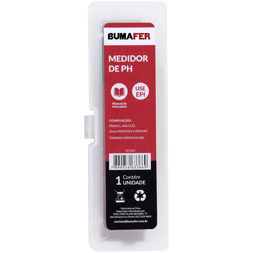 Medidor de ph com display digital 0-14PH 150MMX29MM Bumafer — fotografia 6
