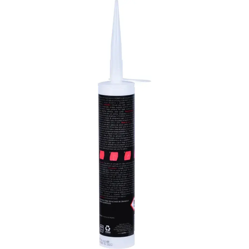 Silicone acético para uso geral transparente 280G Worker — fotografia 6
