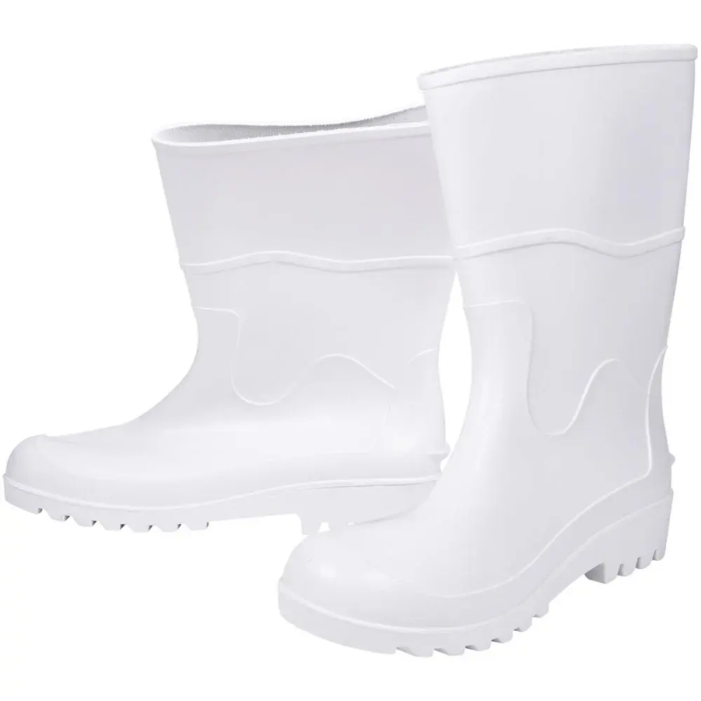 Bota pvc branca cano médio com forro N°37 Worker