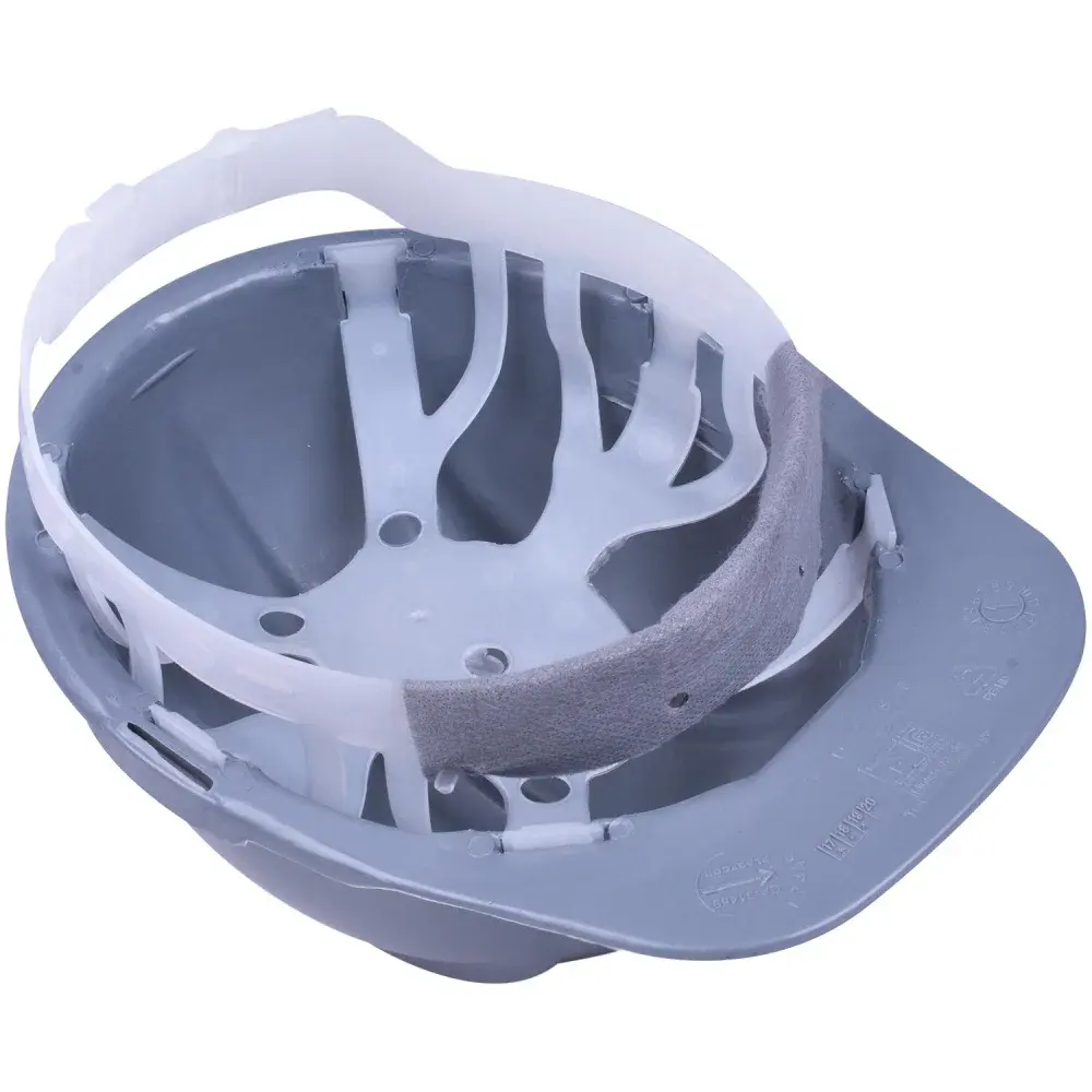Capacete de segurança com carneira e aba frontal cinza Worker — fotografia 5