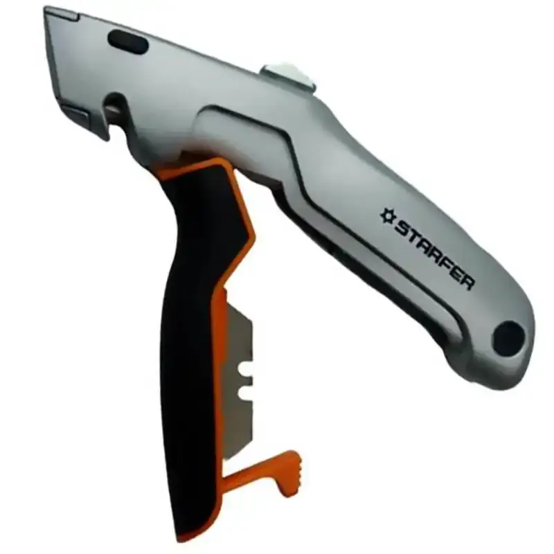 Estilete de segurança trapezoidal profissional com 3 lâminas Starfer