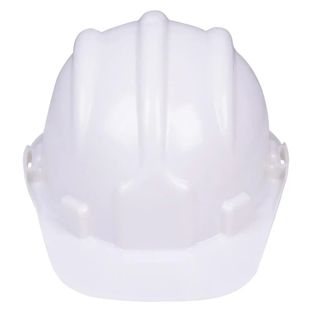 Capacete de proteção branco com carneira e aba frontal Worker — fotografia 5