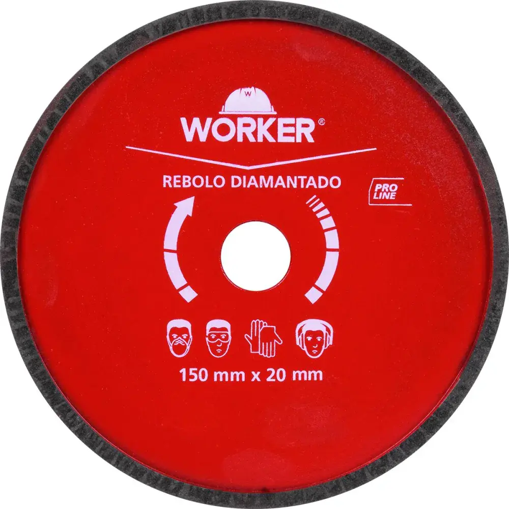 Rebolo diamantado para afiação de serras 150X20MM Worker