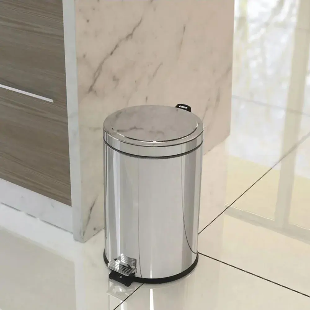 Lixeira aço inox polido com pedal 20L Tramontina — fotografia 5