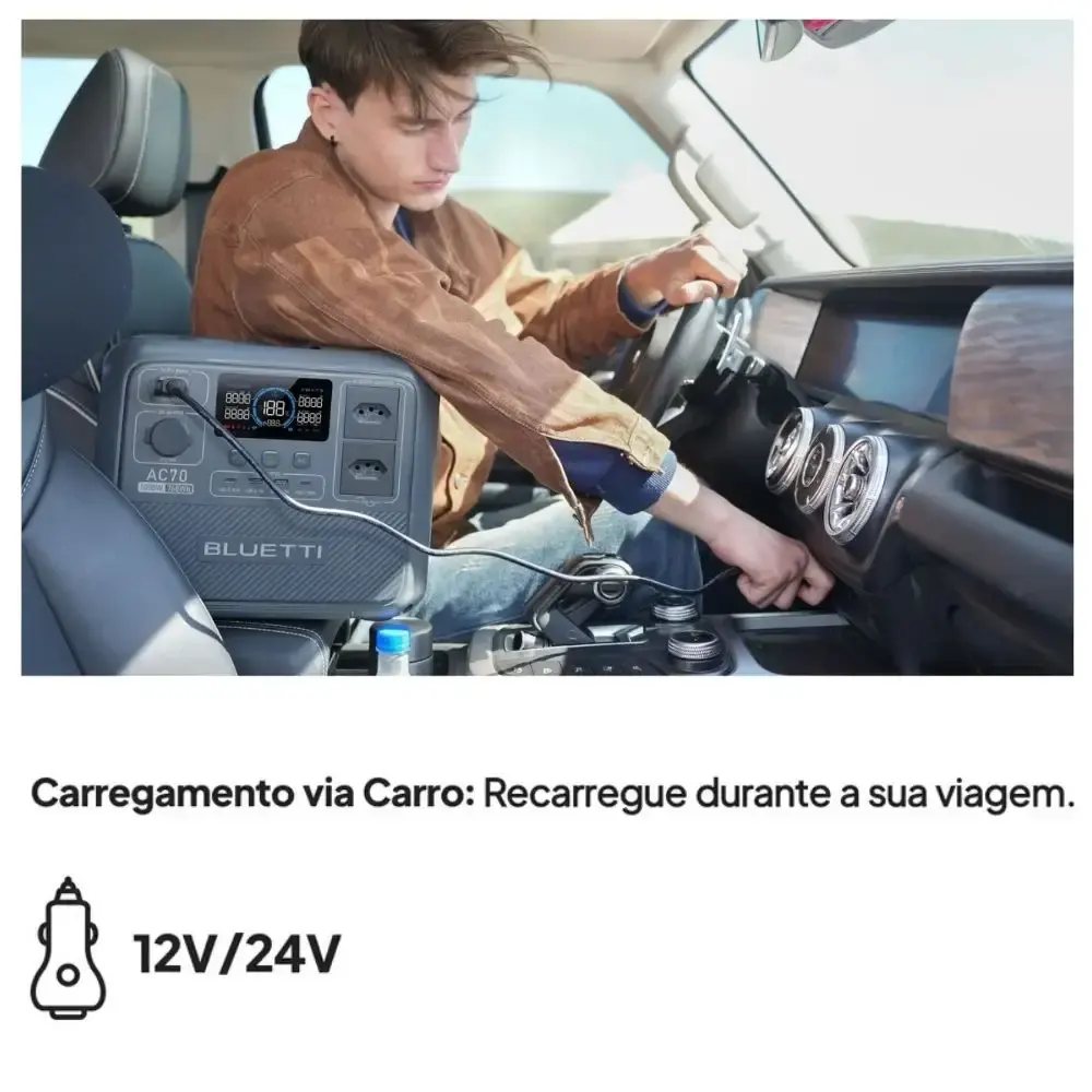 Estação de armazenamento de energia portátil 1000W 768WH AC70 110V Bluetti — fotografia 5