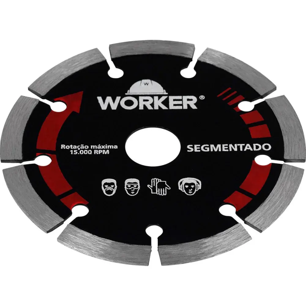 Disco diamantado segmentado para corte seco e úmido 4.1/2” Worker — fotografia 3
