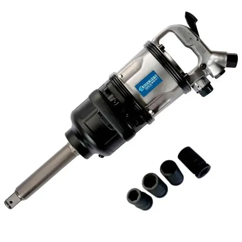Chave de impacto 1 pol pneumática 3800NM com 4 soquetes 8789 Bremen — fotografia de referência