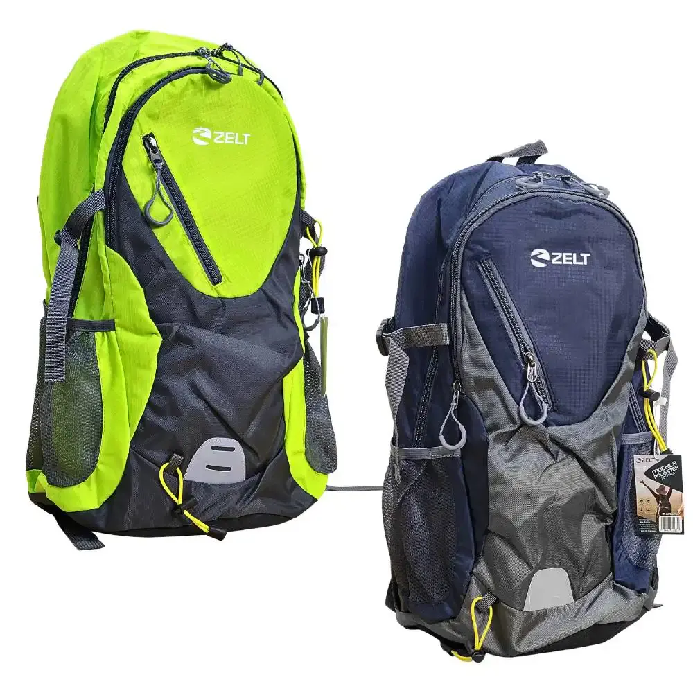 Mochila em poliéster 30 litros com dois suportes para garrafas Zelt Azul