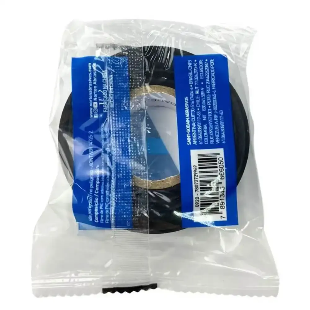 Fita Isolante 600V Antichama 19 MM x 20 Metros Preta NORTON — fotografia 5