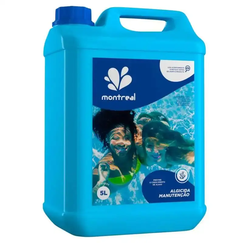 Cloro algicida manutenção anti algas para piscinas e hidrotanques 5 litros Montreal
