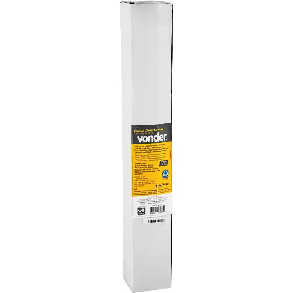Coroa Diamantada 63mm x 450mm VONDER — fotografia 3