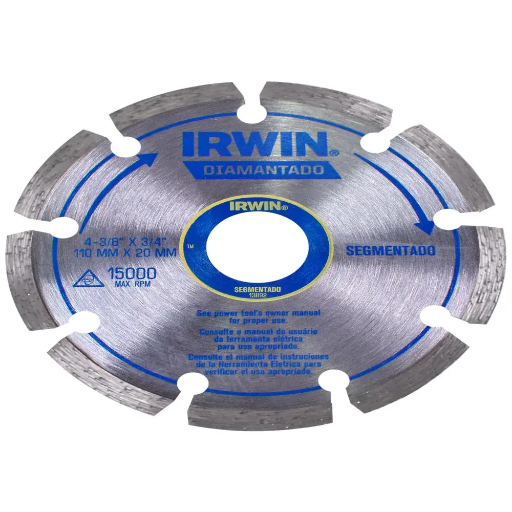Disco diamantado 110MM segmentado IW13892 Irwin - corte seco — fotografia 3
