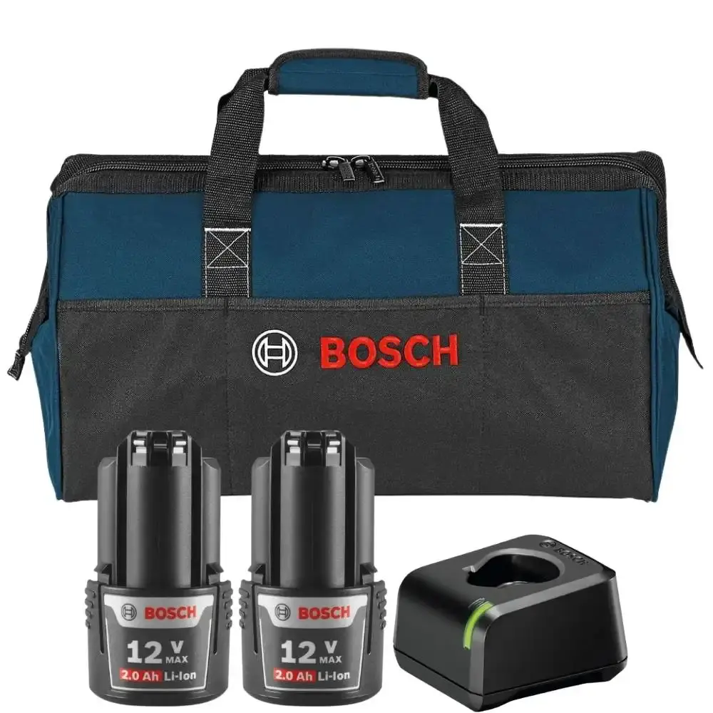 Bolsa para ferramentas média com 2 baterias 2,0AH 12V e carregador bivolt Bosch — fotografia 2