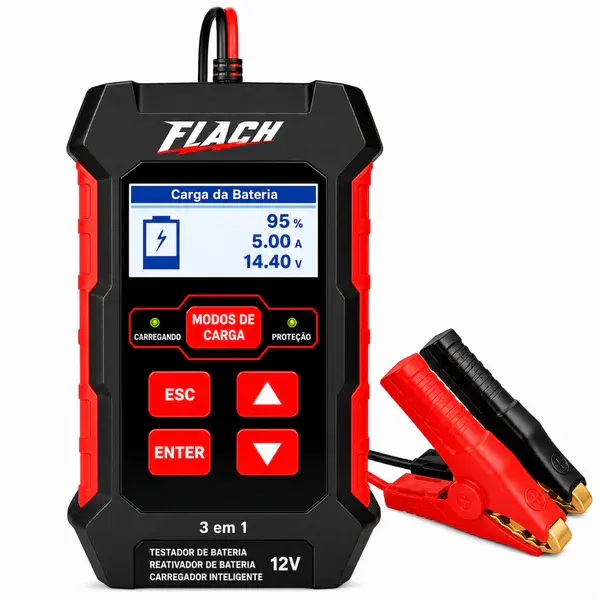 Testador carregador e reativador de baterias TCF-2005 - Flach