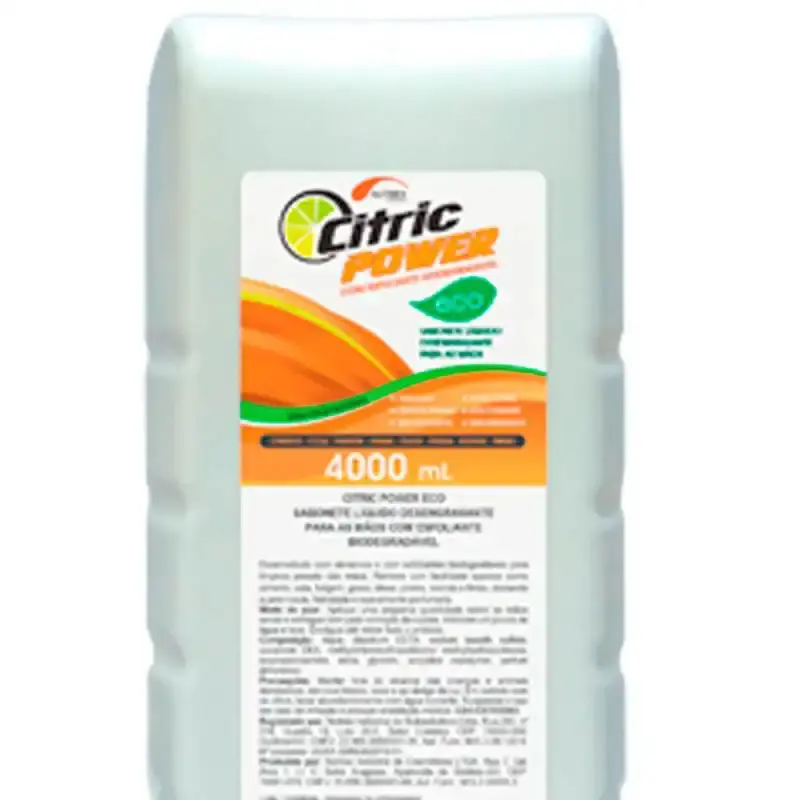 Sabonete líquido desengraxante com esfoliante citric power eco 4 litros refil Nutriex — fotografia 3