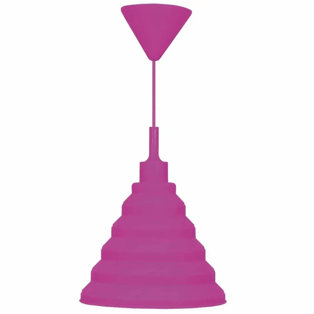 Pendente silicone E27 24CM rosa Taschibra