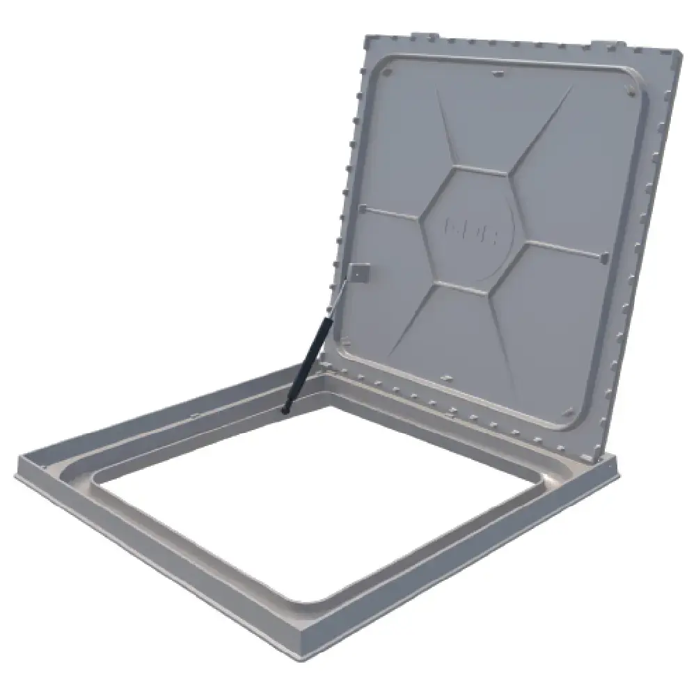 Tampão 90X90 articulado cinza com amortecedor 3803 GDA