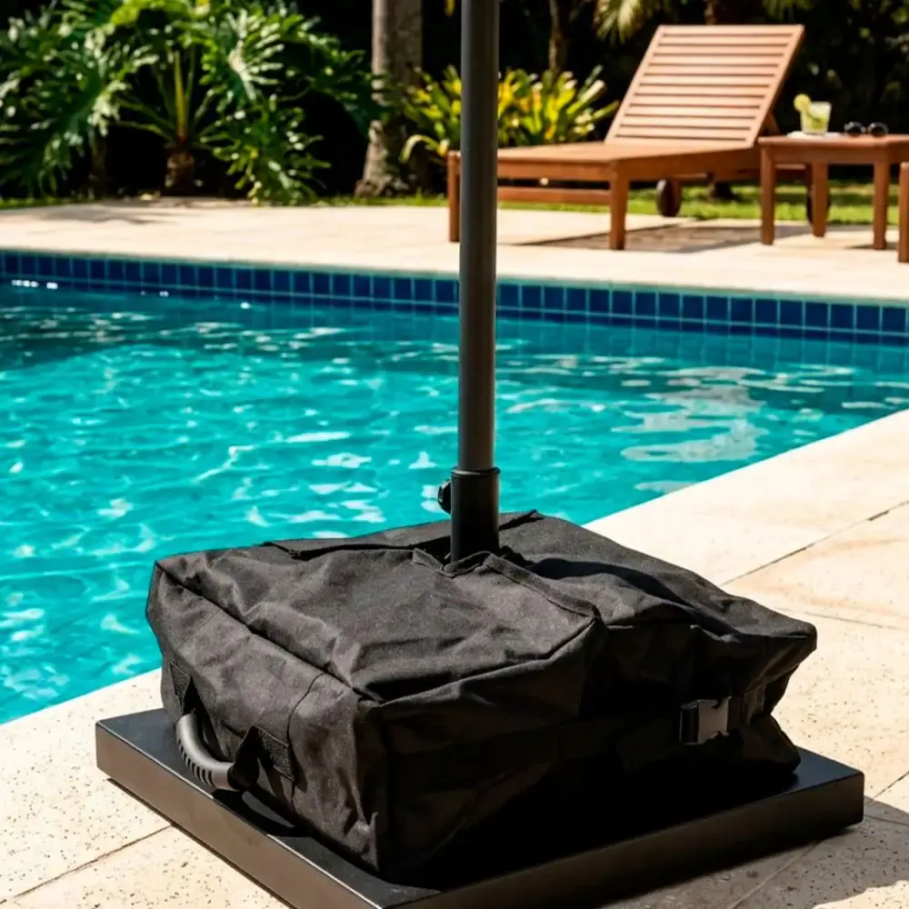 Base para ombrellone 35KG bolsa quadrada para areia 46X46X15CM casa LYS — fotografia 6