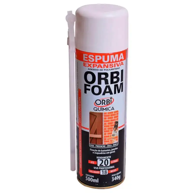 Espuma expansiva selante poliuretano Orbi foam 500 ML Orbi química
