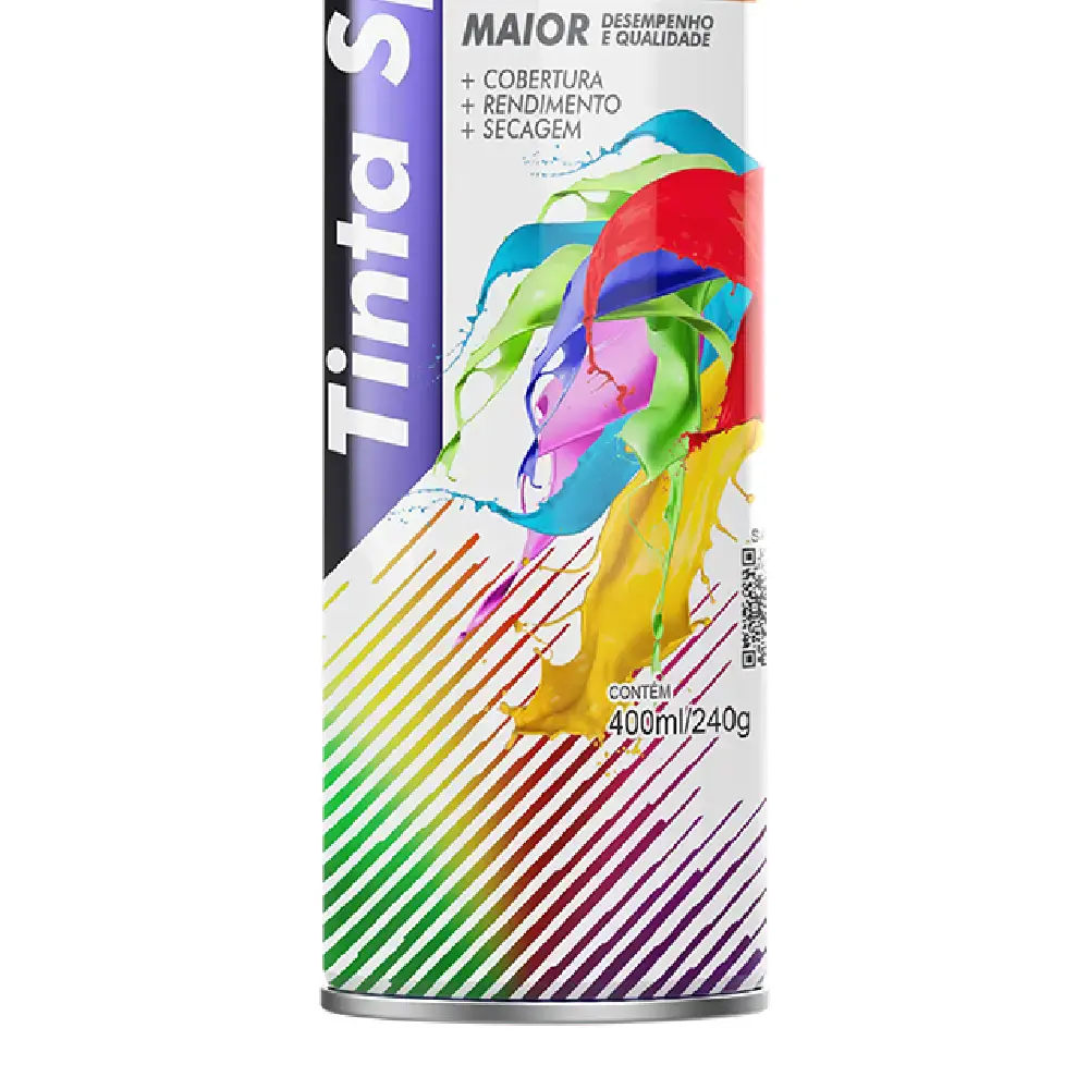 Tinta Spray Semi Brilho Preto 400 ml 02 Uni Mundial Prime — fotografia 5