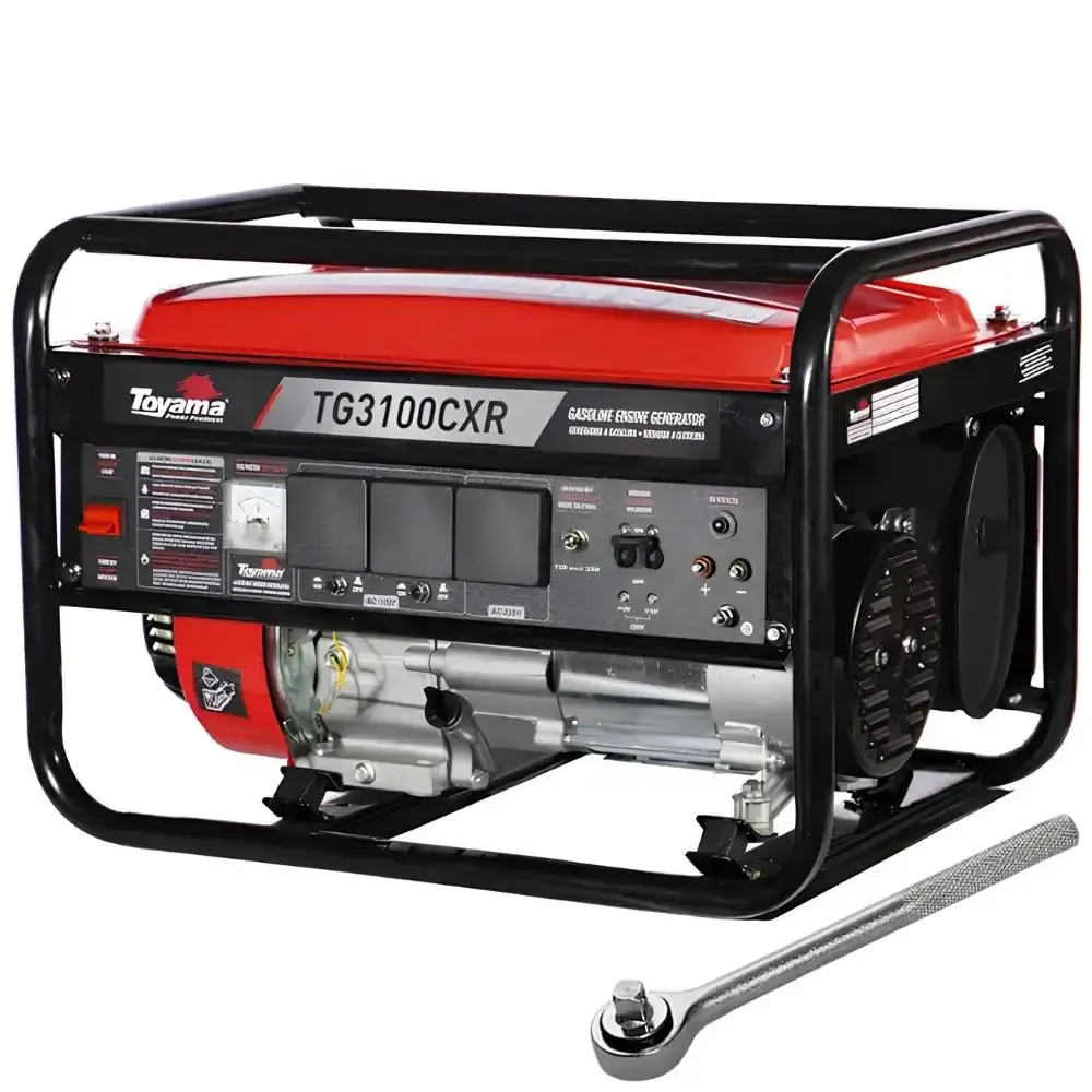 Gerador de energia gasolina 4T 3,2KVA bivolt Toyama com chave catraca 7POL sparta — fotografia de referência