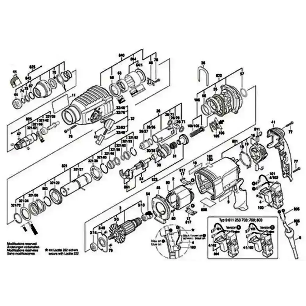 Carcaça do motor para martele GBH 2-26 DRE 1617000558 Bosch — fotografia 5