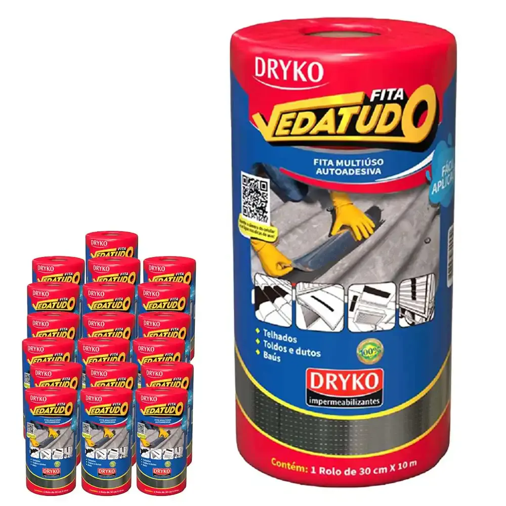 Fita Asfáltica Vedatudo 30 cm X 10 m 20 Unidades DRYKO