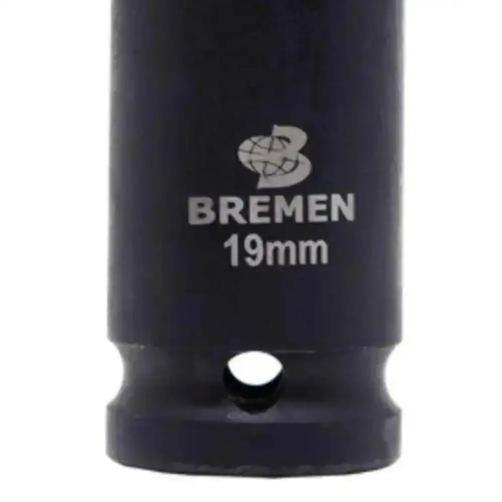 Kit 6 soquetes de impacto longo encaixe 1/2POLX19MM Bremen — fotografia 3