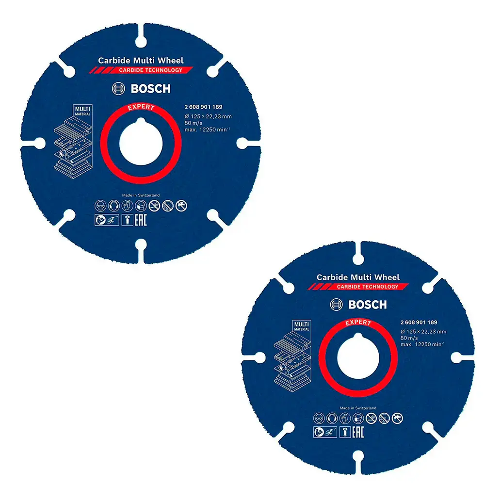 Disco de serra expert 115 MM multi material carbide multi whell 2 unidades Bosch — fotografia de referência