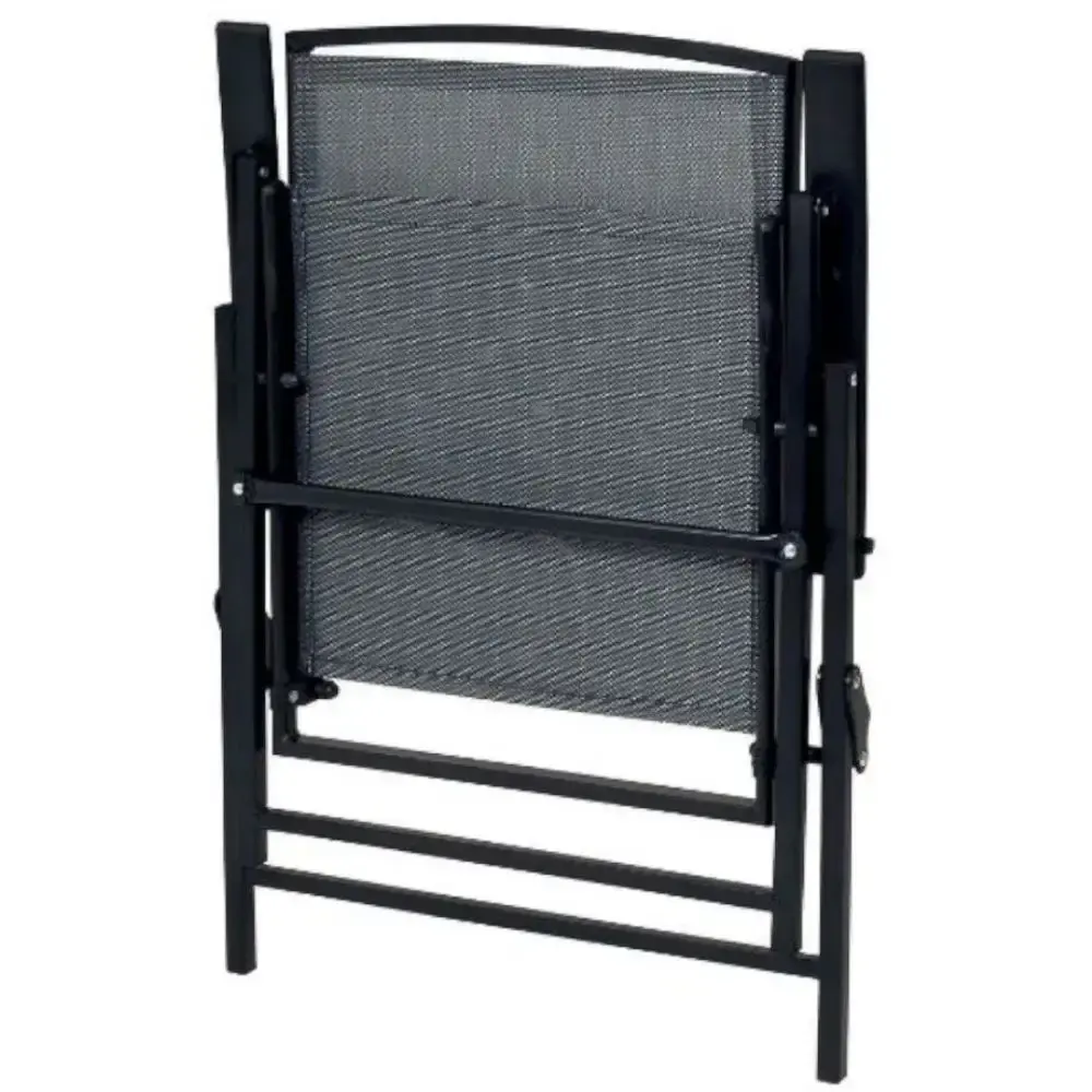 Conjunto com mesa cadeiras e guarda sol preto para jardim chicago Mor — fotografia 6