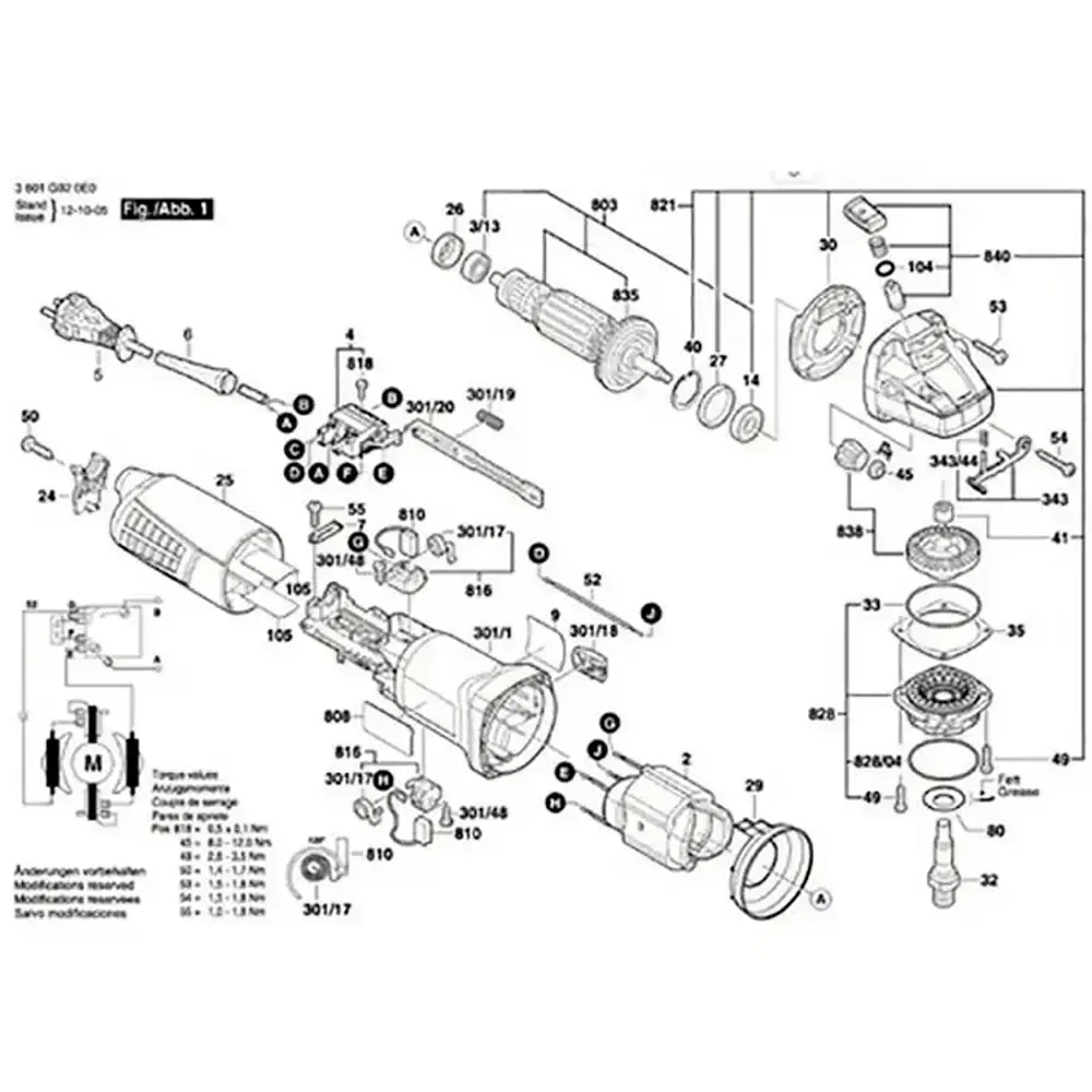 Induzido para esmerilhadeira GWS 11-125 em 220V 1607000V51 Bosch 220 V — fotografia 5