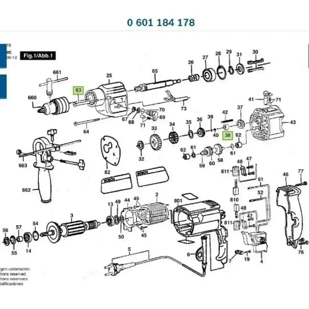 Induzido rotor original furadeira Bosch GSB20-2 220V Bosch — fotografia 5