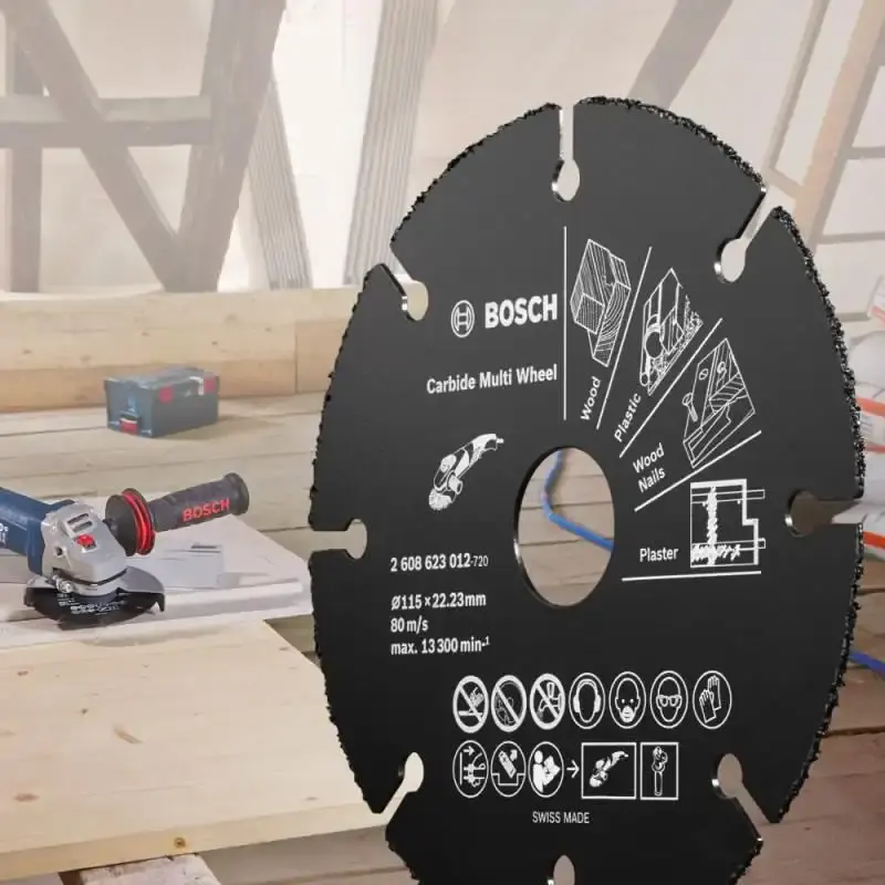 Disco de serra para madeira 115 MM para usar em esmerilhadeira multi wheel Bosch — fotografia 5