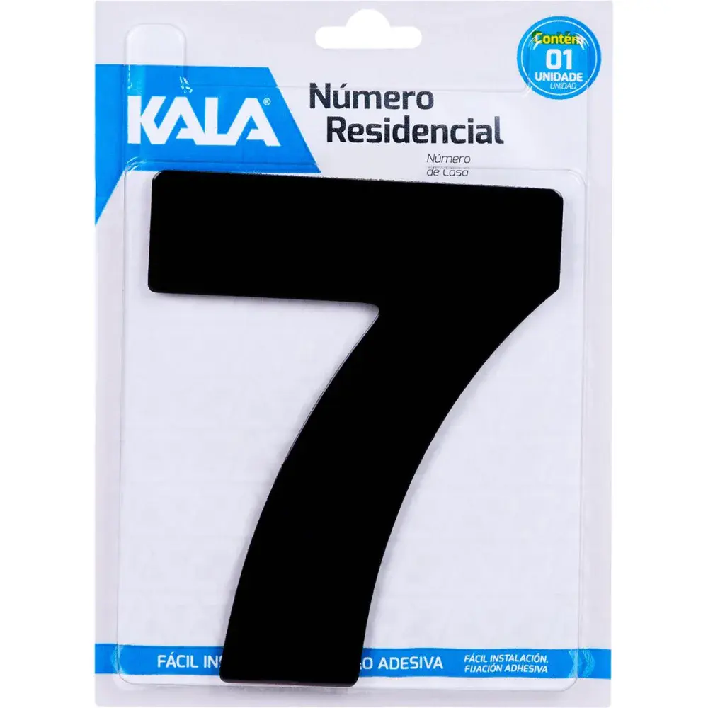 Número residencial N°7 preto 18,5CM Kala — fotografia de referência