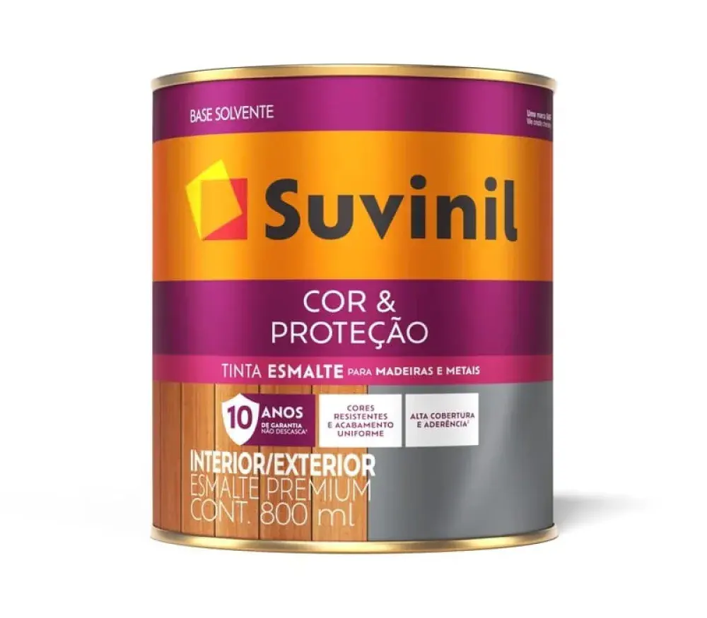 Esmalte cor e proteção brilho cinza médio 800ML Suvinil