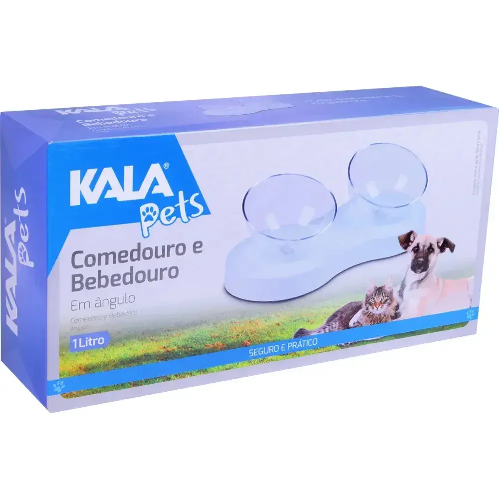 Comedouro e bebedouro para pets ergonômico 1L Kala — fotografia 12