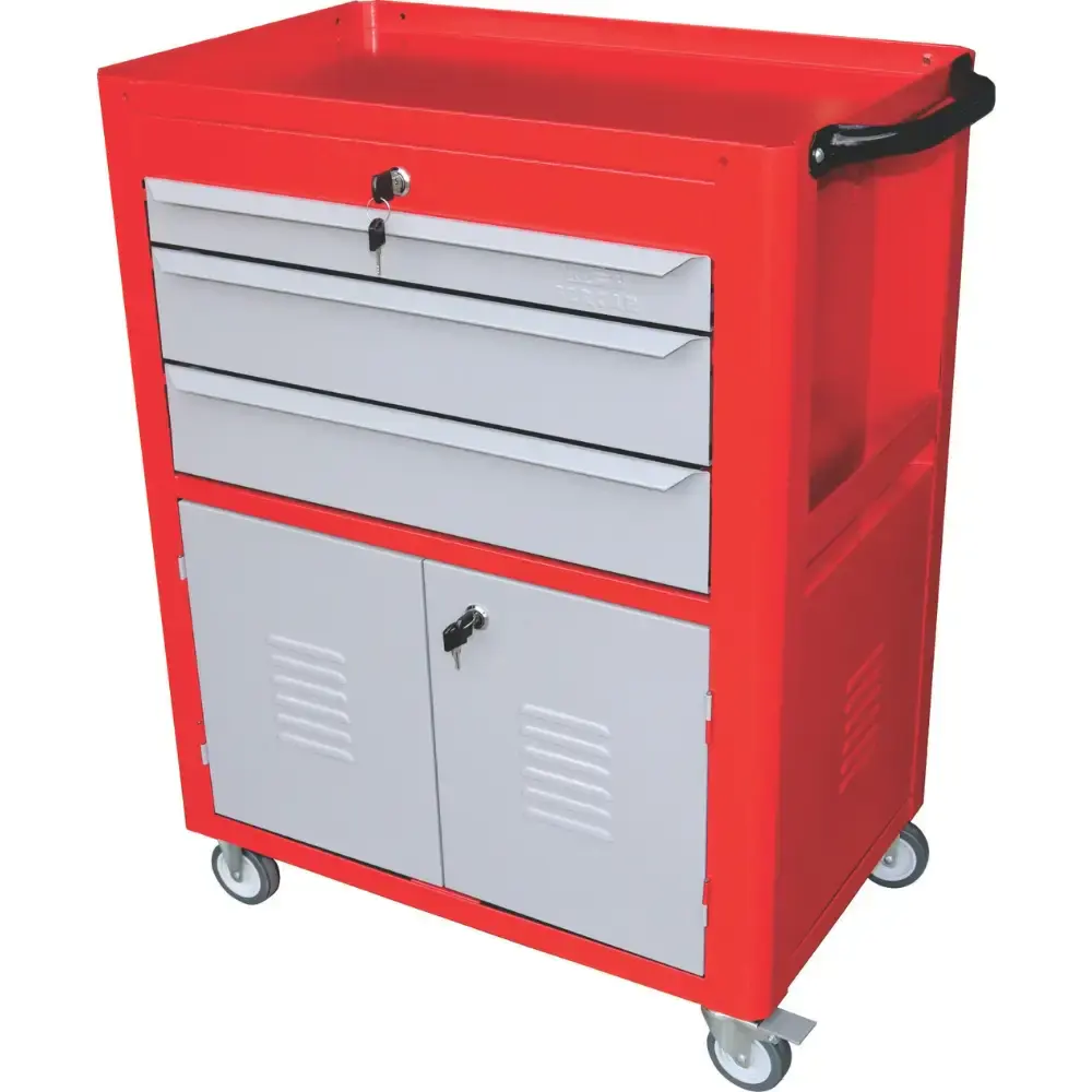 Carrinho para ferramentas fechado com 3 gavetas vermelho C-06 Fercar