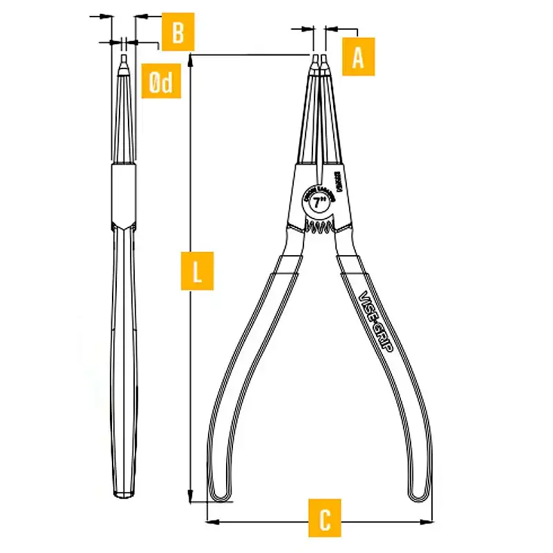 Alicate para anéis externo reto 7 pol vise-grip — fotografia 4