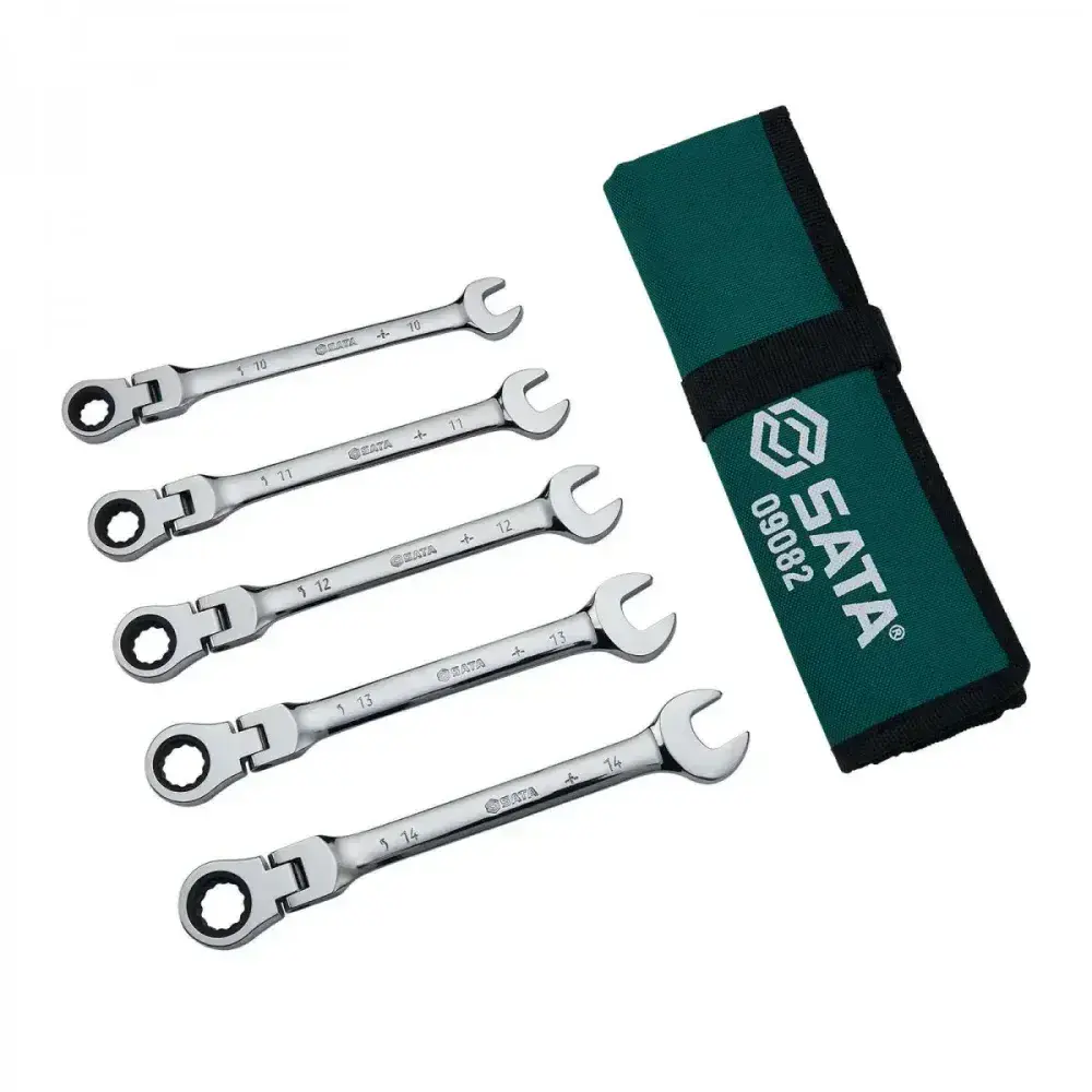 Kit de chave combinada catraca cabeça flexível 5 peç Sata — fotografia 2