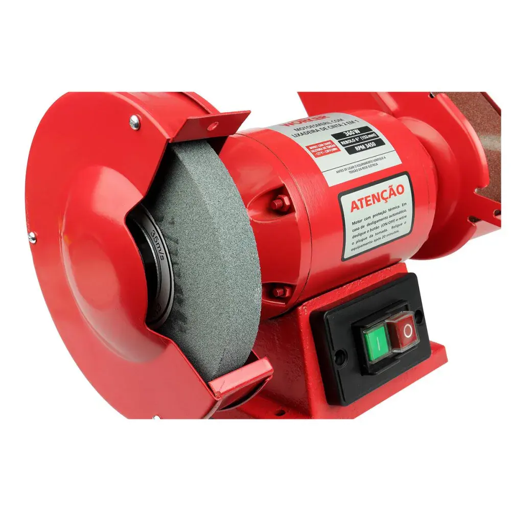 Moto esmeril com lixadeira 360W 60HZ 3450RPM bivolt Worker — fotografia 4