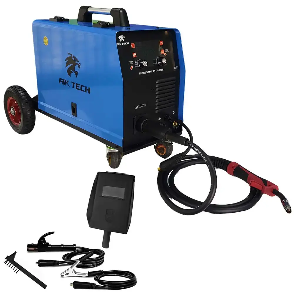Máquina de solda MIG TIG eletrodo multiprocessos 170A ak-mig/mma/lift TIG 170A AK teck USK 220 V — fotografia 4