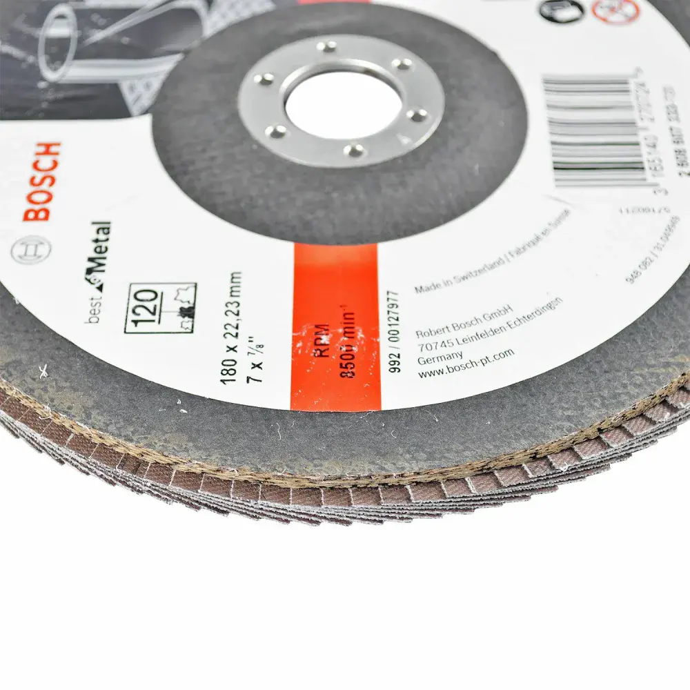 Disco flap 180X22MM G120 best for metal Bosch — fotografia 10