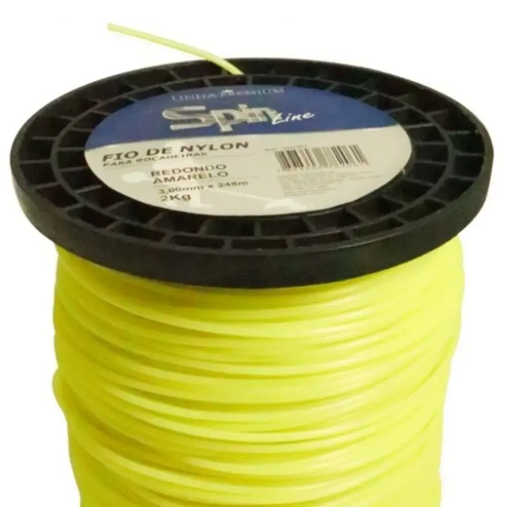 Fio de nylon 3,0 MM redondo para roçadeira bobina 2 KG 248 metros amarelo Vulcan — fotografia 2