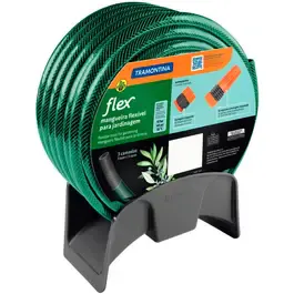 Mangueira flex em pvc verde 15M com suporte mural Tramontina — fotografia 11
