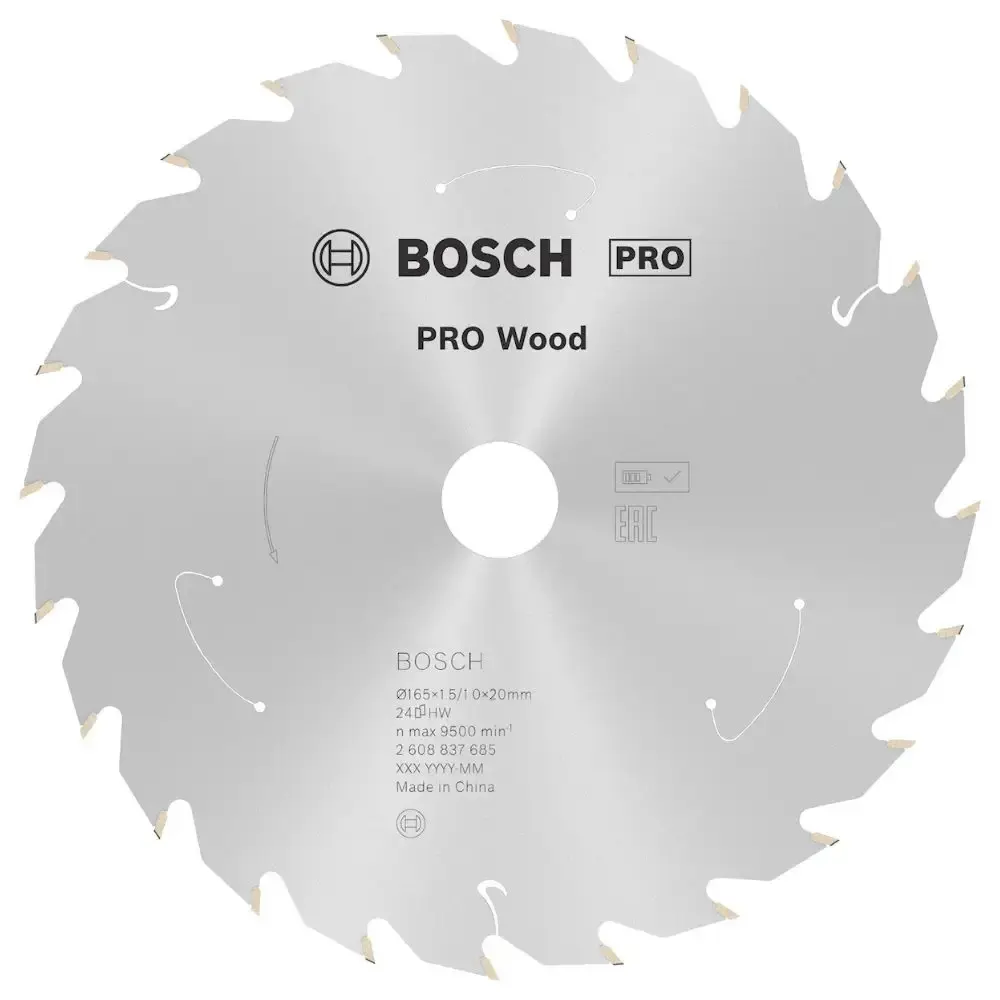 Disco de Corte STD For Wood 165 x 20 MM 24 Dentes BOSCH — fotografia de referência