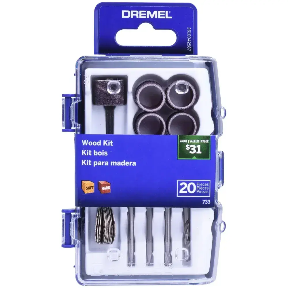 Kit para mini retífica 20 peç para madeira Dremel — fotografia 7