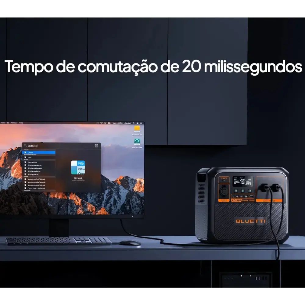 Estação armazenamento de energia portátil 1.800W 1.440WH AC180P Bluetti 110 V — fotografia 7