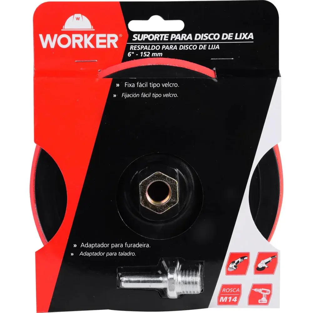 Suporte para disco de lixa com velcro 6” 152MM Worker — fotografia 12